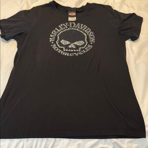 Harley-Davidson Black Tee with Silver Skull